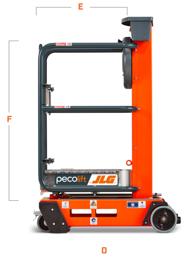 Desenho técnico, vista lateral — Ecolift 50