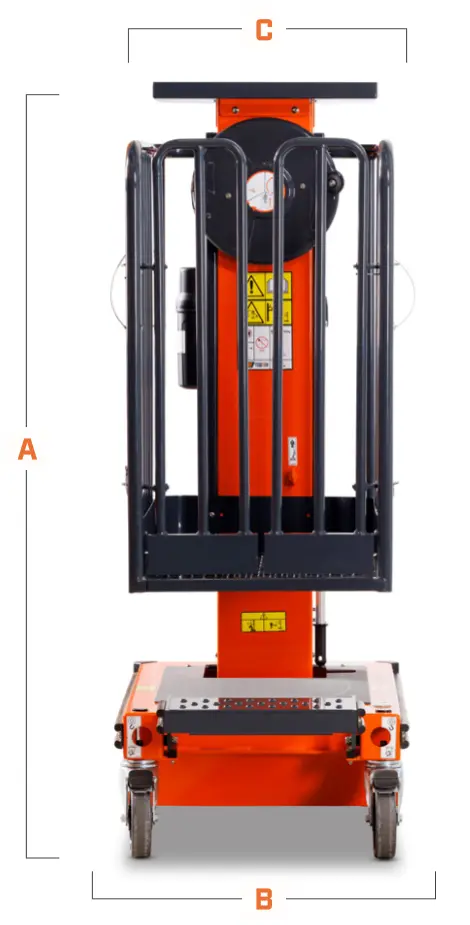 Desenho técnico, vista frontal — Ecolift 70