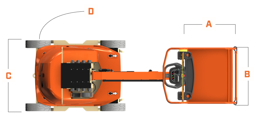 Desenho técnico, vista superior — Toucan T26E