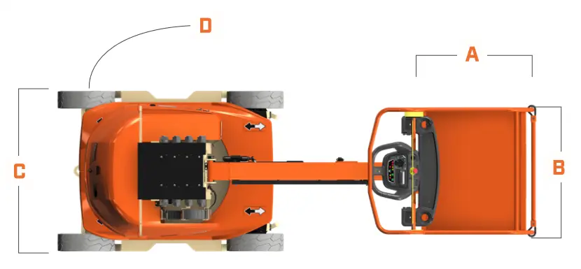 Desenho técnico, vista superior — Toucan T26E